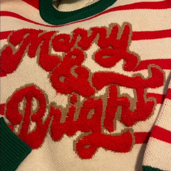 BiBi Red and White Striped Sweater with Green Details - Picture 2 of 4